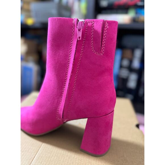 NIB JORYA Womens Fashion Ankle Boots Square Toe Suede Side Zipper Block Heel 6.5 - Picture 10 of 11